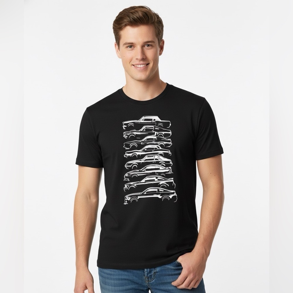 Black Graphic Tee with Car Design size XLarge